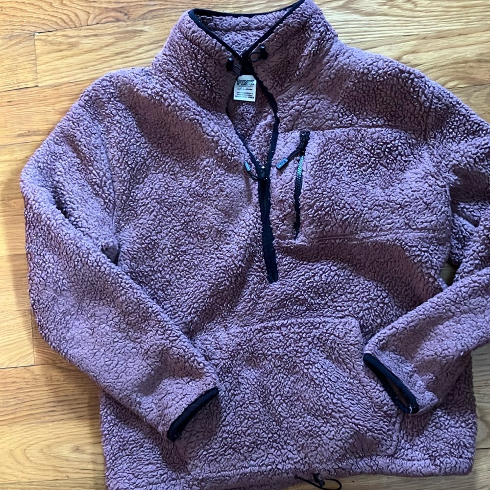 Victoria's Secret PINK Teddy Fleece 3/4 zip  NWOT